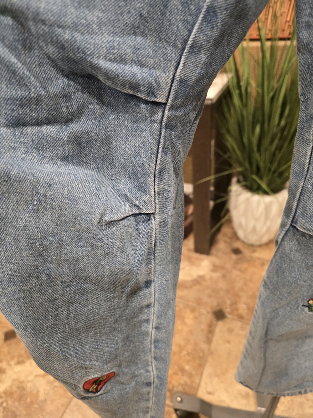 Bershka Light Blue Embroidered Straight Leg Jeans, NWOT - Picture 13 of 13